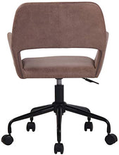 CLP Sgabello Da Lavoro Con Ruote Lagos In Stoffa E Metallo I Sedia Studio Scrivania Con Braccioli Girevole 360° E Regolabile, Colore:marrone