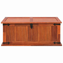 BIGTO - Cassapanca Vintage in Legno di Acacia Massiccio, per Camera da Letto, Armadio, casa, Marrone, 90 x 45 x 40 cm