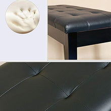 Sgabello per Pianoforte Piano Stool 2-Person Elettrico Piano Bench Bagagli sedie Tastiera Banco Cuscino PU con Bagagli Libreria (Colore : Nero, Dimensione : 75x34x50cm)