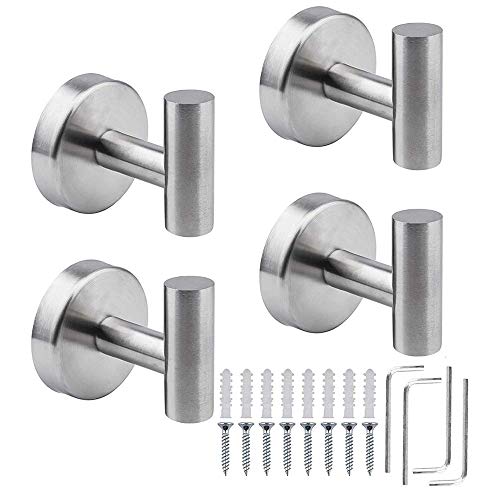 Feliciay 4 Pezzi Ganci Portasciugamani In Acciaio Inossidabile Sus 304 Appendiabiti Appendiabiti Appendiabiti Per Bagno Cucina Camera Da Letto Hotel Garage Stile Muro Armadio Porta Piscina (Nero)