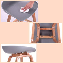 LWW Sgabelli, sgabelli da bar per Cucine in legno Wooden Legs moderna Minimalista schienale alto Chair,Nero,Piccolo