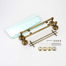 HYYDP Parete Porta Salviette Creativo Vintage Bagno in Ottone a Parete con Doppi vetri Rack Bagno Cosmetici Ciondolo Hardware Rack