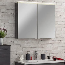 Fackelmann B.Perfect, set di mobili da bagno da 3 pezzi, con mobiletto sottolavello, lavabo in ceramica, 80 cm e armadietto a specchio a LED