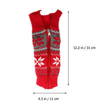 Amosfun Coperchio Bottiglia di Natale con Cerniera Coperchio Bottiglia di Vino per Maglieria Borsa per Bottiglia di Natale Ornamento da tavola per Feste (Modello 2)
