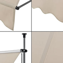 pro.tec] Tenda da Sole avvolgibile a Barra Quadra con Gambe - 250 x 120 x 200-300 cm - Parasole - Color Sabbia