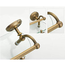 DNSJB mensole da bagno in Vetro Anticato, Porta Asciugamani Interamente in Rame a 1 Piano con mensola in Vetro, 20,8 '' × 4,7 ''