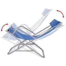 vidaXL Sedie Sdraio Reclinabili 2 pz Blu Acciaio 69x61x94cm Lettino Prendisole