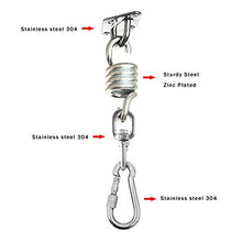 Yundxi Fissaggio per Amaca Hook, capacità di carico 300 Kilogram - in Acciaio Inox Amaca Sedia Hanging Kit Soffitto Montare Molla Girevole Gancio Snap Accessori