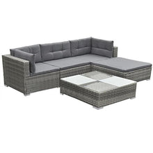 Tidyard- Set Divani da Giardino 12 pz in Polirattan Modulare Grigio, Set di mobili da Giardino