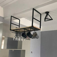 ZYLZL Portabottiglie, Bar, Ristorante, Sospeso, Portabicchieri, Portabicchieri da Bar Decorativo, Mensola a Soffitto, Cucina Di Casa, Ristoranti o Bar,80X30X50Cm