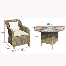 Set di Mobili da Giardino per Esterni, Set di Combinazioni di Sedie in Rattan per Famiglie da 5 Pezzi con Tavolino in Vetro Mobili da Conversazione in Vimini da Giardino per Tutte Le Stagioni