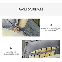 Outsunny Set 2 Cuscini da Esterno e Interno Imbottiti per Sedie a Schienale Alto in Poliestere, 50x120x9cm Grigio Scuro