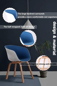 T0t0ro un set di 2/4 accogliente sedia da bagno, poltrona, cucina/soggiorno/balcone sedia con gambe in legno massello di faggio, stile nordico, confortevole cuscino spugna schienale e sedile (4, blu)