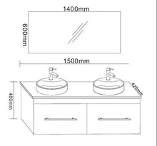 MOBILE BAGNO DOPPIO LAVABO ARREDO BAGNO COMPLETO 150 cm RUBINETTI White Cardellino