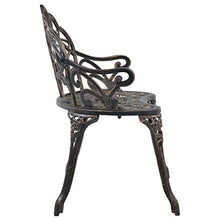 vidaXL Panchina da Giardino e Bistrot Elegante Classica Rustica Robusta Panca per Esterni Stabile in Alluminio Fuso 100 cm Bronzo Gambe in Ghisa