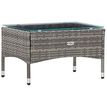 Festnight 5 pz Salottino in Rattan Set Divani da Giardino con Cuscini 2 Divano a 2 Posti/3 Posti +2 Poltrone e 1 Tavolino Colore Grigio Arredamento Giardino
