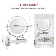 BJH Specchio da Barba da 8 '' Specchio da Bagno con ingrandimento 1X / 10X, 360 °; Girevole, Alimentato da 4 batterie AAA (Non Incluse)