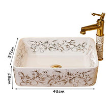 Yxx max -Lavabo Lavabo, Piazza Ceramica for Usi Domestici contatore Bacino di Arte lavandino del Bagno (48x37x13cm) Lavandino del lavabo