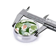 Contenitore rotondo per pillole con stampa tropicale a 3 scomparti in metallo per medicina e vitamine, per viaggi all'aperto
