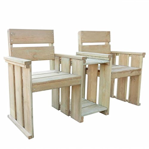Shengtaieushop - Panchina da giardino, in legno di pino impregnato, per esterni, 150 x 55 x 89 cm