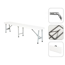 Panca da giardino/Camping rettangolare bianco – Accessorio da tavolo – ideale per picnic della Famiglia o amici – 182 x 44,5 x 7,5 cm