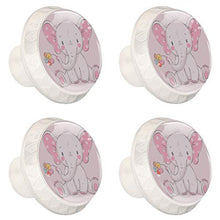 Fiore di elefante rosa 4 PCS Pomelli per Porta, Pomolo per Mobile, Pomelli per Mobili con Viti, Maniglia per Armadietto, Pomelli per Porta, Pomelli per Cassetti per Porta, Armadio, Cassetto e Credenza