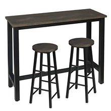 WOLTU Set Mobili da Bar Tavolo con 2 Sgabelli Alti Arredo per Cucina in Acciaio Legno BT17srs+BH130srs-2
