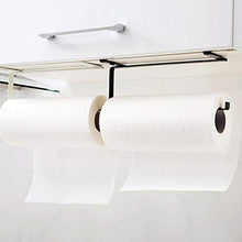 2 Pezzi Nessuna Perforazione Portasciugamani di Carta Ripiano in Pellicola Trasparente per Avvolgere La Cucina in Ferro, Porta Salviette A Parete, Ripiano per Bagno L'armadio da Cucina,Bianca