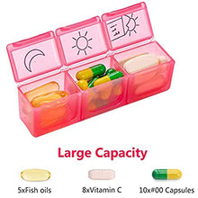 HONZUEN Portapillole Settimanale Giornaliero, Pill Box 7 con 21 Scomparti per Mattino, Pomeriggio, Sera, Viaggio Portatile Porta Pillole, Porta Medicine Settimanale per Farmaci e Integratori