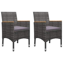 SKM Set Bistrot Giardino 3 pz Polyrattan e Vetro Temperato Grigio (11.4kg) Grigio-8365