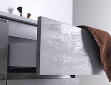 mazzoni Mobile da Bagno Sospeso 120cm Maiorca Light Doppia Vasca Grigio Cemento