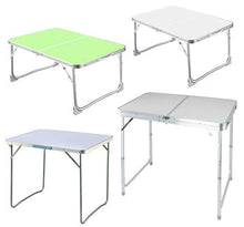 HHTX Tavolo Pieghevole Tavolo da Campeggio Portatile in Alluminio da 4 Piedi Tavolo da Barbecue da Pranzo per Picnic da Giardino per Interni ed Esterni con Manico, Altezza Regolabile, Bianco