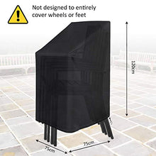 SAFETYON Copertura per Sedie da Giardino 2 Pcs, Copertura Mobili Giardino Impermeabile Anti-UV in Tessuto Oxford, Fodera Sedie Giardino con Orlo e Fibbie, Copertura Sedie Esterno 75*75*120cm, Nero