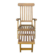 Trueshopping Lettino Prendisole da Giardino Reclinabile - Sedia per Esterno Pieghevole in Legno Massello di Teak con Poggiapiedi Sbaloritiva tonalità Dorata Ideale per Giardino, Patio e Bordo Piscina