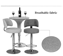 XHCP Sala da Pranzo Confortevole; Sgabello Bar Cucina Colazione 360 ° Sedia da Ufficio Girevole per Pub, Altezza Regolabile, Schienale in Lino Morbido, carico Massimo 120 kg, Camera d