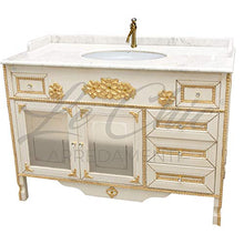 Shop Chic Arredo bagno barocco 120 cm con piano in marmo bianco
