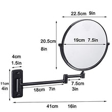 FYMDHB886 Specchio per Il Trucco a Parete Specchio per Il Bagno Specchio per Il Trucco 3X Ingrandimento Specchio per Il Trucco Doppio Specchio Girevole Specchio allungabile per Il Bagno