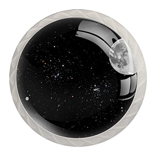 Galaxy Space Universe Moon - Pomelli per cassettiere e cassetti, in vetro, per mobili da bagno, comò e credenza