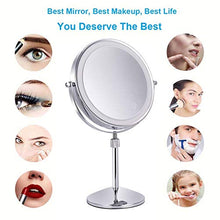 Specchio, Specchio per Il Trucco Specchio per Il Trucco Illuminato, Specchio cosmetico da appoggio bifacciale ingrandimento x1 / x10 con dimmerabile al Tocco e Altezza Regolabile, Alimentato a Batter