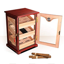 100 Sigari Raffreddamento Humidor Household Sigaro Idratante Governo Cedar Cigar Locker Tre Piani Dello Spazio Glass Cabinet Igrometro Esterno ( Color : Red , Size : 33.4*29*49cm )