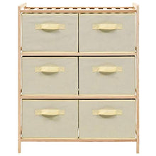 Kshzmoto Moderno e Pratico Armadio Contenitore, Mobile Contenitore in Legno di Cedro Beige 59 x 28 x 75 cm - con 6 cestini Intrecciati