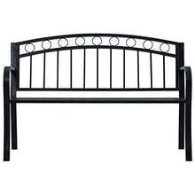 vidaXL Panchina da Giardino con Braccioli Curvati Elegante Robusta Classica Panca Arredi da Esterno Sedute 125 cm Nera in Acciaio