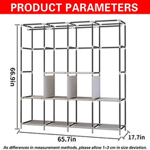 UDEAR Armadio Richiudibile Cabina Salvaspazio Guardaroba Non Tessuto Appendiabiti in Tessuto con Cerniera (Beige)