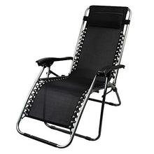 Todeco Sdraio per Giardino, Sedia Pieghevole A gravità Zero, 165 x 112 x 65 cm, Nero, Textilene, con Cuscino, Carico Massimo: 100 kg, Materiale: Acciaio