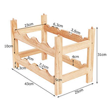 Goplus Scaffale Portabottiglie Impilabile in Legno Massello per 8 Bottiglie Porta Vino a Tavolo da Casa 43x30x25cm