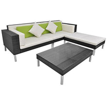 Festnight 17 Pz Set Arredo Divano Letto da Giardino Patio per Esterno in Polyrattan Marrone/Nero (Nero)