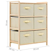 Kshzmoto Moderno e Pratico Armadio Contenitore, Mobile Contenitore in Legno di Cedro Beige 59 x 28 x 75 cm - con 6 cestini Intrecciati