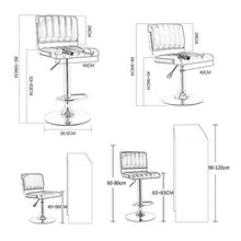 LUSTAR Stazione Sgabello di Sollevamento Girevole A 360 °, Set di Sgabelli Regolabili A Barre di 2, Sedie A Barre in Pelle PU con Schienale Brown-High Stool