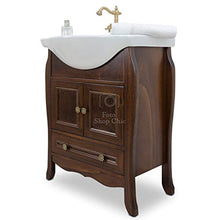 Arredo bagno 85cm con base e lavabo arte povera color noce
