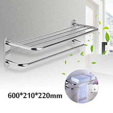TankMR Mensola da bagno con doppio portasciugamani da parete in acciaio inox antiruggine con supporto da parete grigio